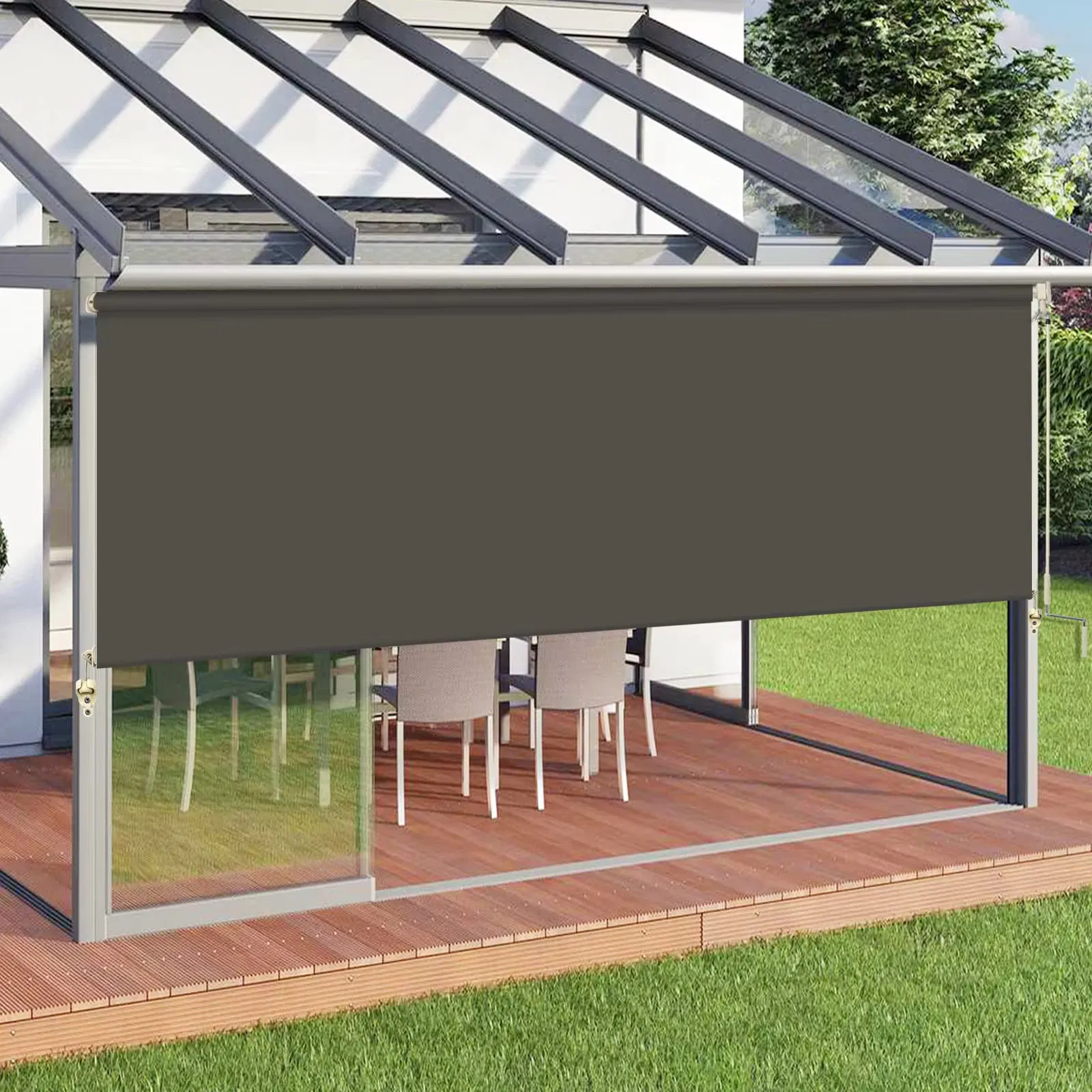 Hot Selling Customized Patio Motorized Roller Zip Screen Blinds for Pergola