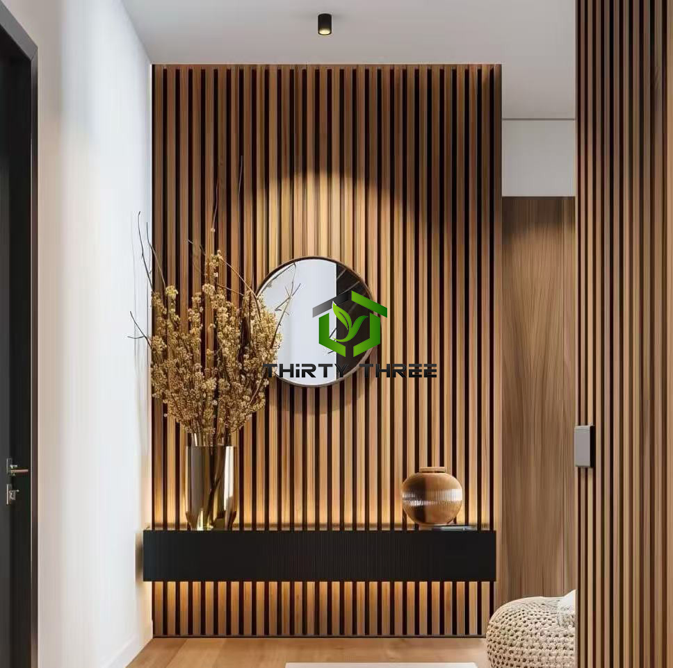 Eco-Friendly Acoustic Wood Slat Wall Panel Akupanel for Interior Decoration Wall Covering