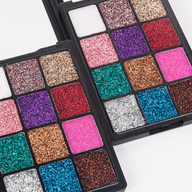12 Colors Charming Pressed Glitter Eyeshadow Palette Unique Eye Shimmer Esg13534