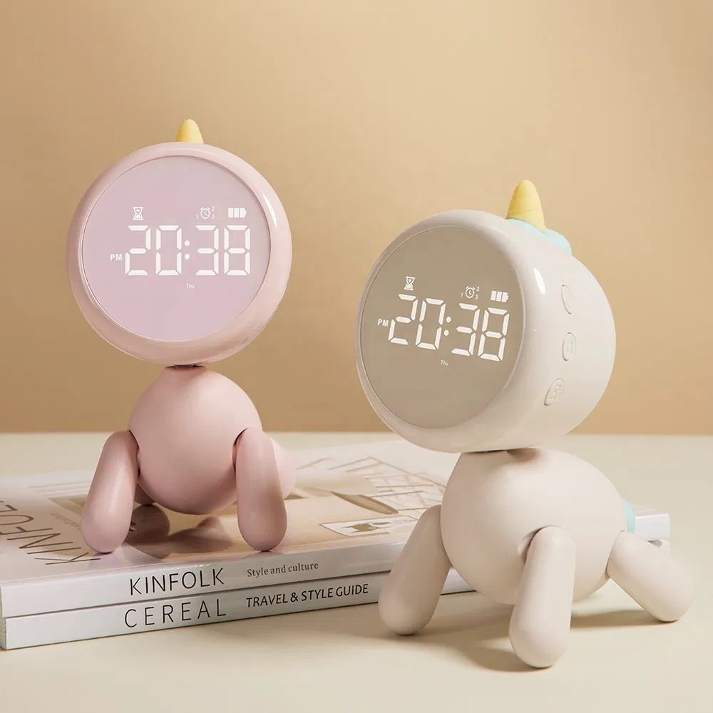 Cartoon Smart Sleep Wake up Light LED Digital Alarm Clock for Kids