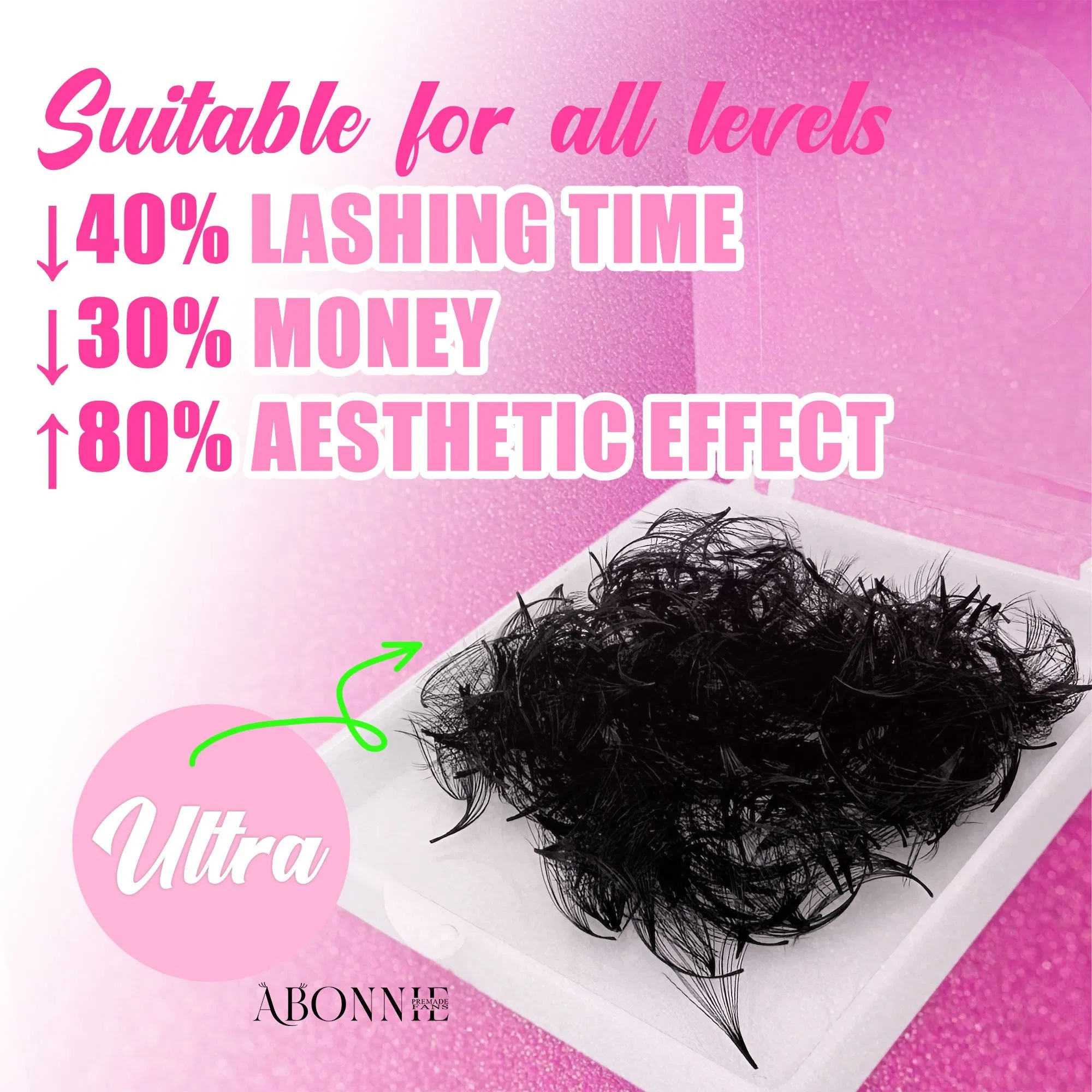 Loose Premade Lash Fans 500 PRO Made Fans Eyelash Extensions