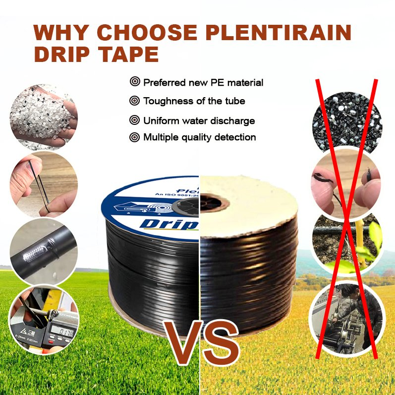 Drip Irrigation System Plastic 16mm Hose Emitter and Valve Fittings Flat Drip Tape for Agriculture Farm Potato Chili Peppers