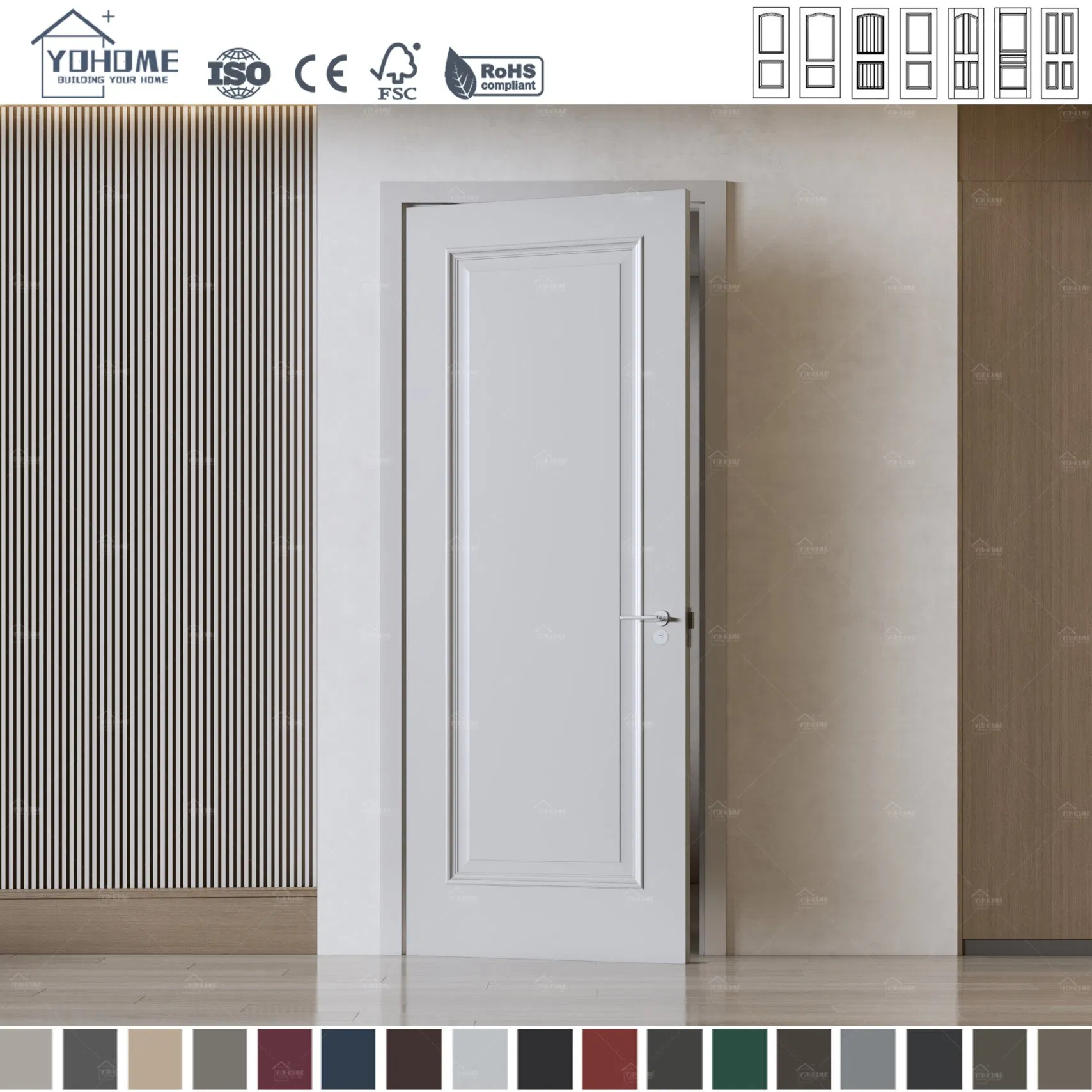 China Top Manufacturer Custom Wholesale Wood Doors Interior Room Solid Core Interior Doors Bedroom Wood Interior Doors Interior Wood Doors with Frame