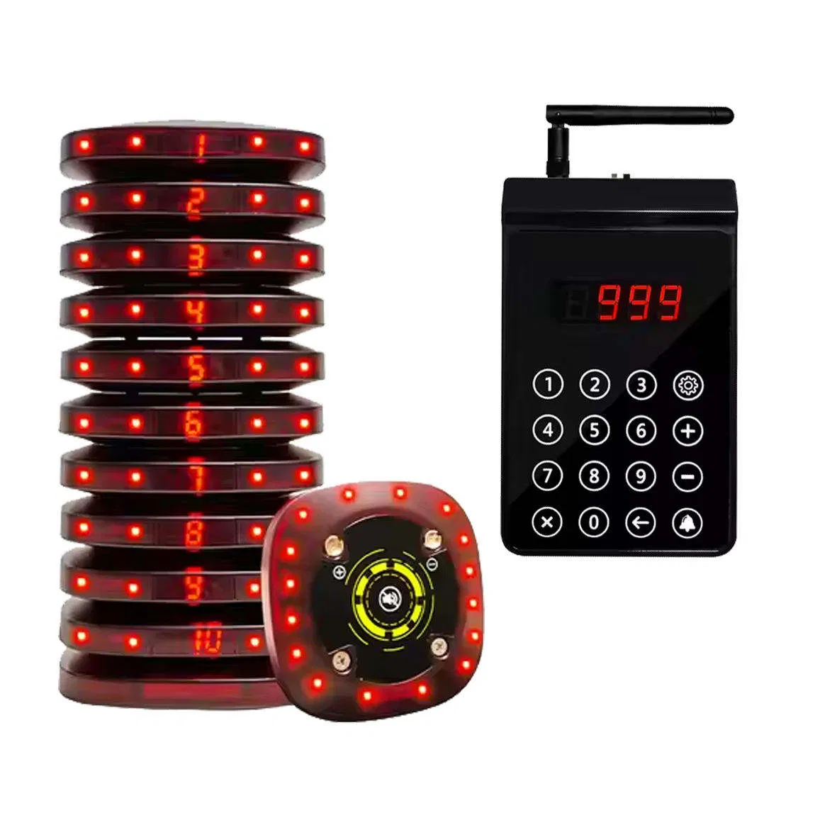 Catel 2025 New Wireless Restaurant Queuing System 10 LED Display Pagers