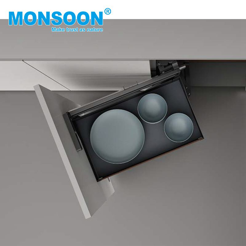 Heavy Duty Kitchen Hardware Adjustable Aluminum Bowl Dish Storage Rack Pull out Metal Soft Close Corner Basket