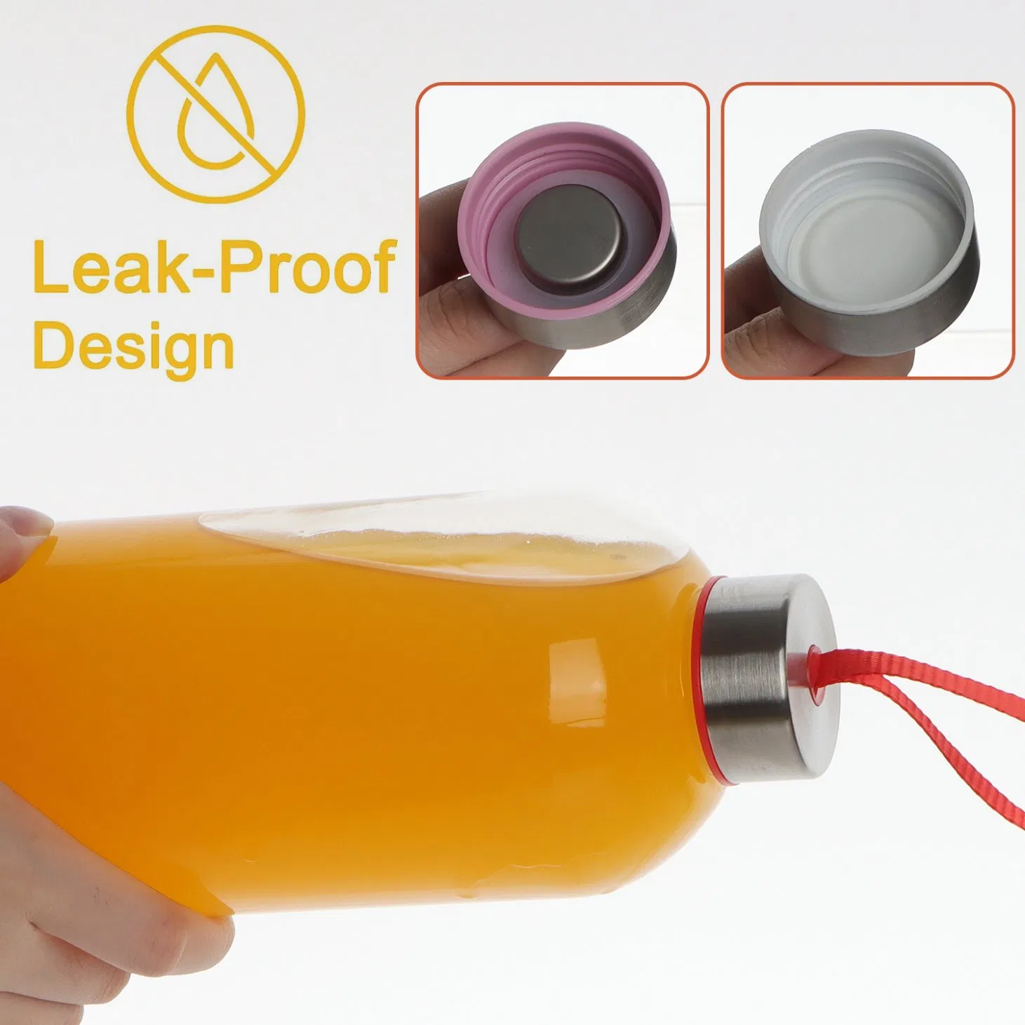 BPA-Free Dishwasher Safe Borosilicate Glass Water Bottle