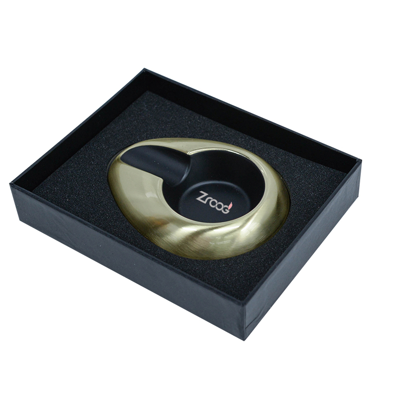 Cigar Ashtray Metal Ash Tray with Holder Basin for Outdoor Patio Indoor Home and Office Use