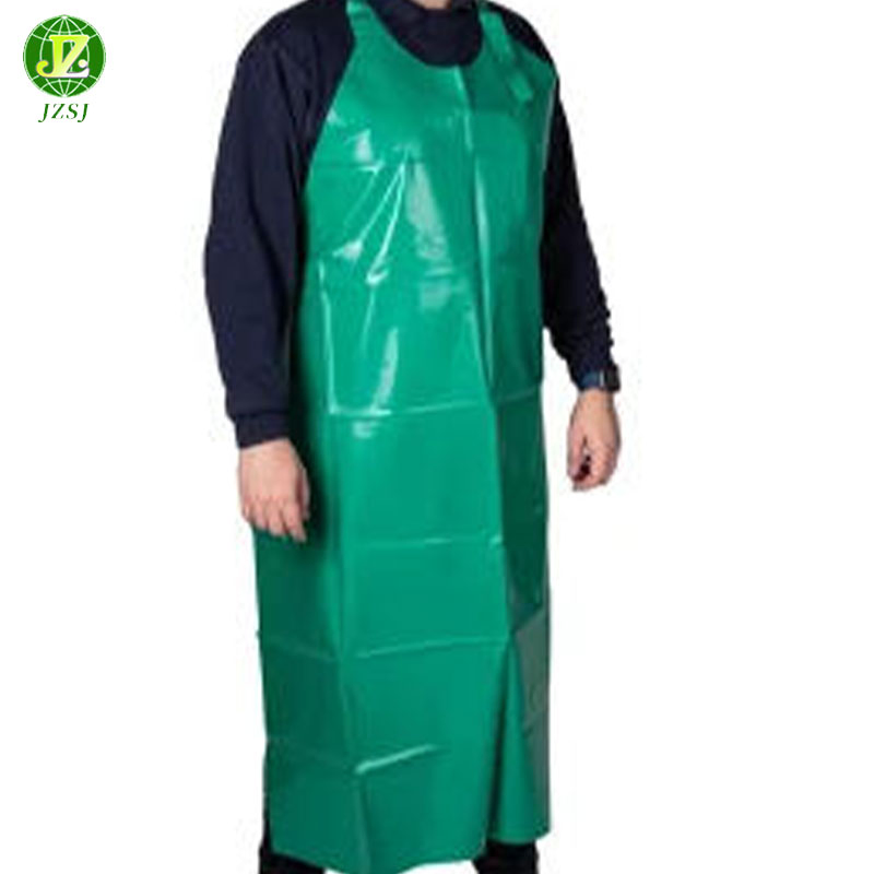 Wholesale Oilproof 10oz Double-Side PVC Polyester Olive Green Apron for Kitchen Industry