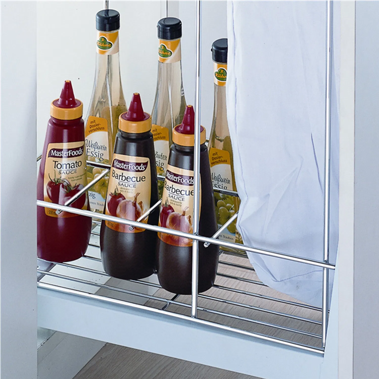 Kitchen Cabinet and Base System Multifunctional Under Mounted Soft Closing Storage Organizing Spice Rack Basket with a Bag (PTJ028-1)