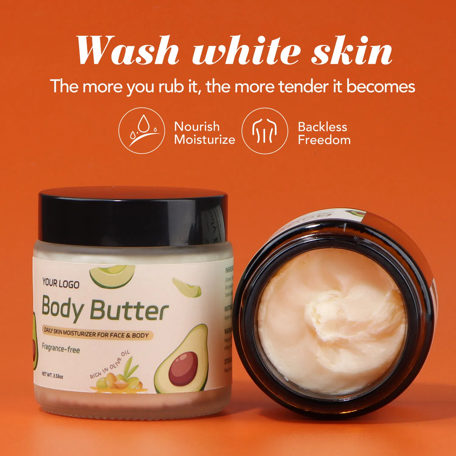 Whipped Raw Shea Body Butter Lotion Nourishing Face & Body Cream Organic Vitamin E Body Butter