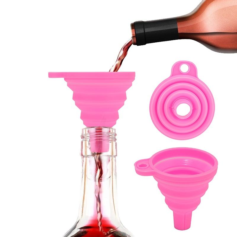 Collapsible Reusable Kitchen Use Silicone Portable Folding Funnel