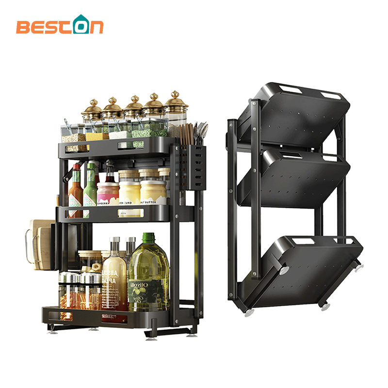 Настенная металлическая полка для специй черная