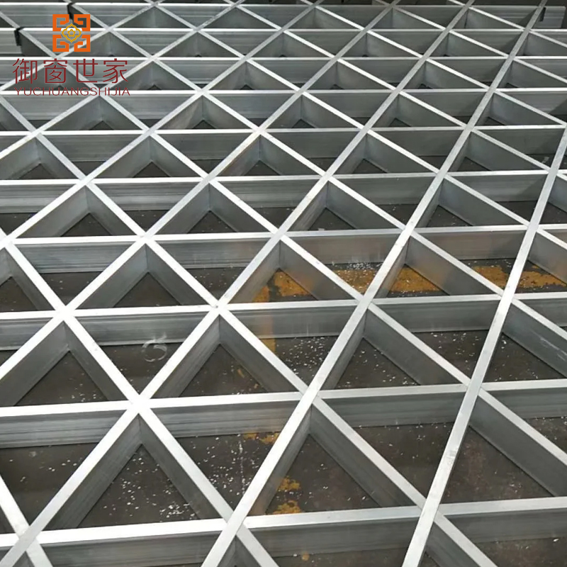 Artistic Decorative Open Cell Aluminum False Grid Tile Powder Coated Metal Ceilings