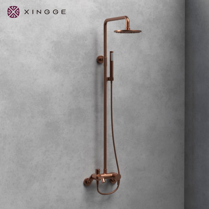 Matte Black Bathroom Sanitary Ware Shower Faucet Temperature Shower Set Waterfall Rain Water Proof Luxury Shower Set