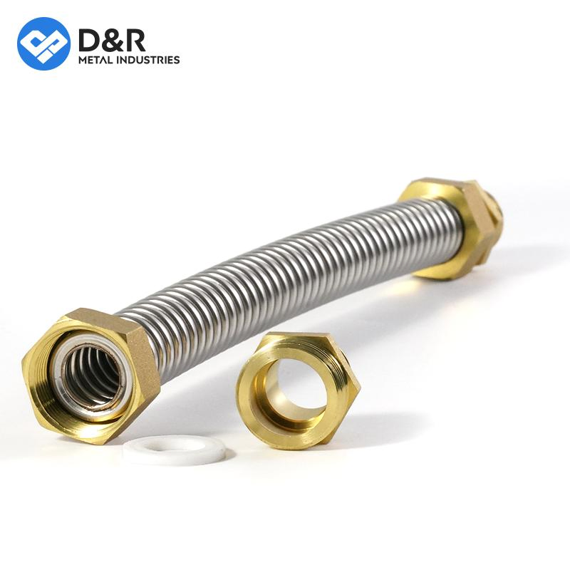 D&R Stainless Steel Air Conditioning Corrugated Pipe Metal Soft Connection Compensator Central Air Conditioning Inlet Fan Coil