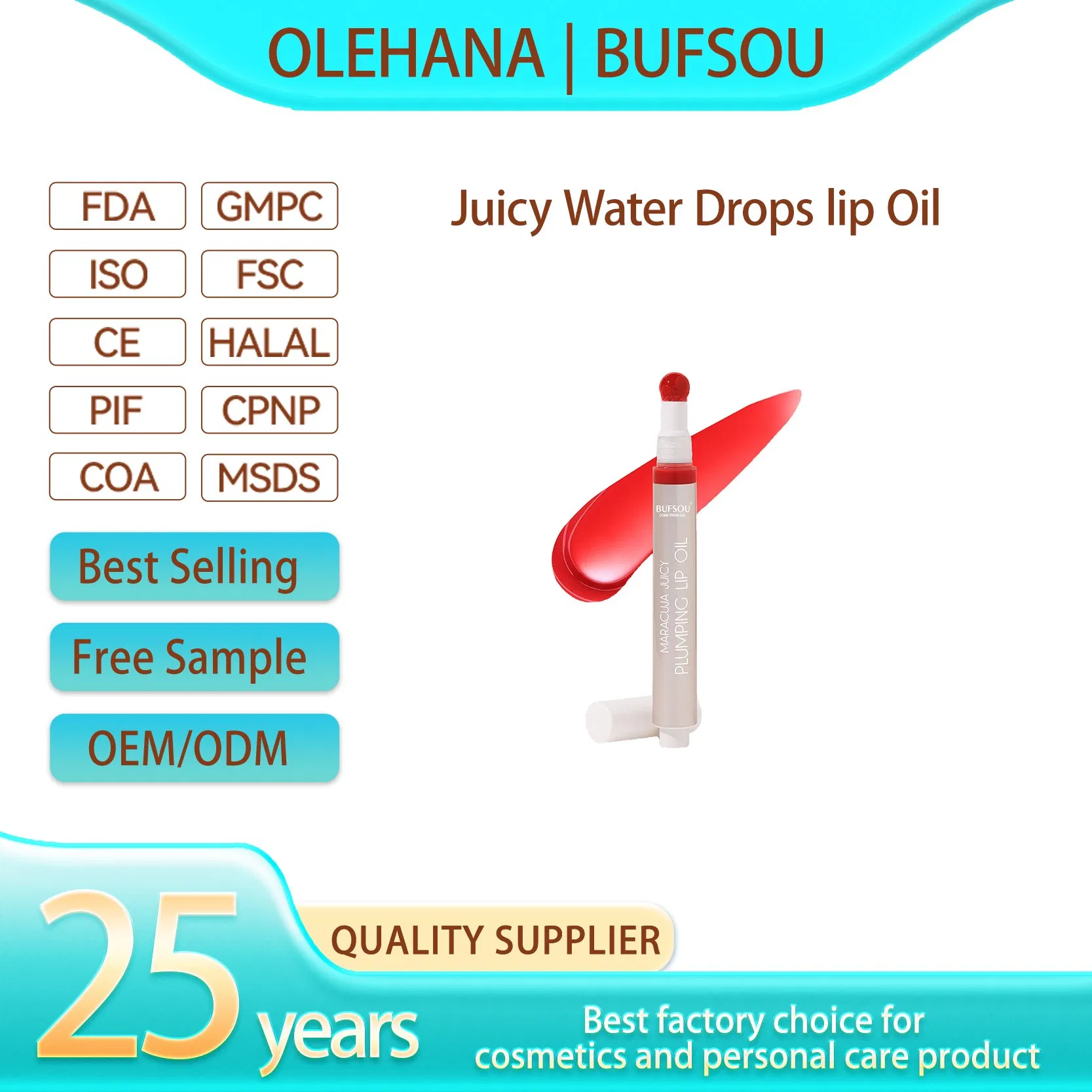 Organic Customized Plumper Private Label Vegan Plumping Lip Oil