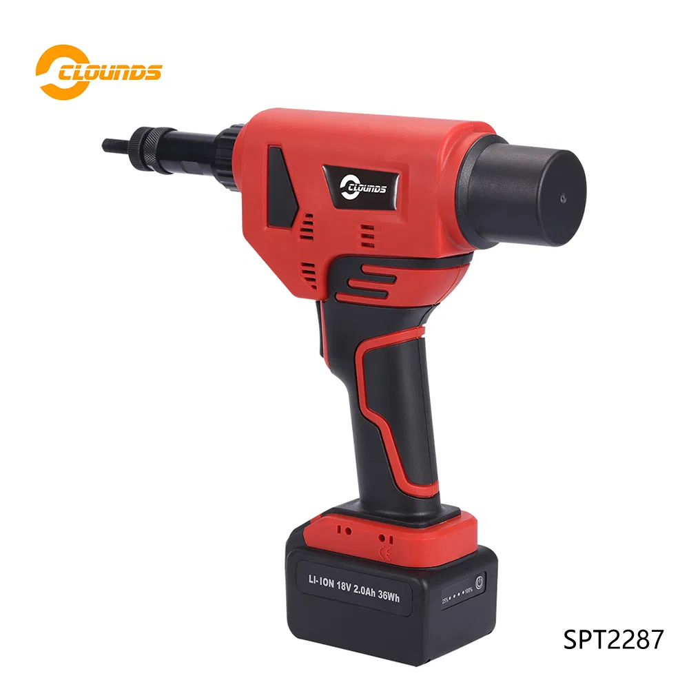 Spt2287 Brushless Motor 18V Li-ion Battery Cordless Nut Riveter Tools Electric Rivet Gun