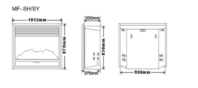 CE Approved Electrical fireplace (MF-SY) with Remote Control