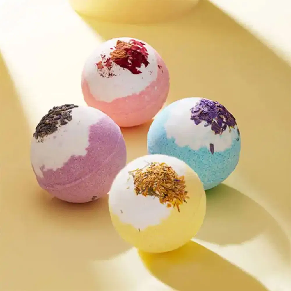 Custom Luxury Skin Cleansing Moisturizing Bubble Bath Ball Rose Petal Bath Bomb for Gift Kids