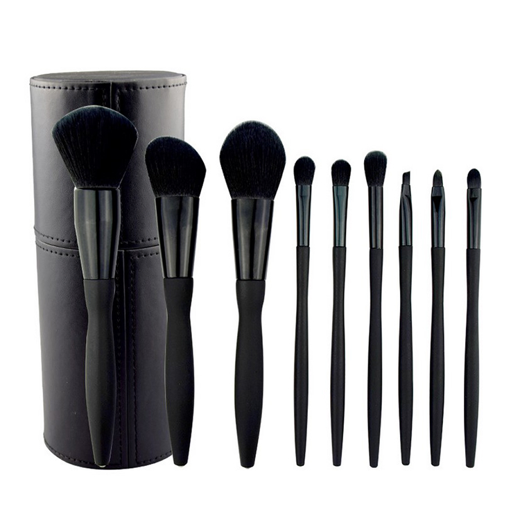 9 PCS Black Makeup Brush Manufacturers Wholesale Makeup Brush Sets Custom Vegan Soft Fiber Hair Makeup Brush Set