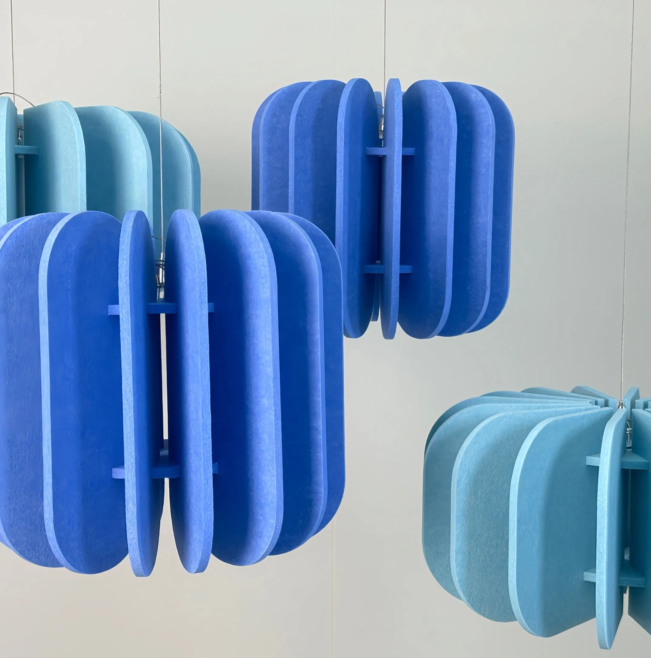 Aesthetic Modern Pet Felt Acoustic Ceiling Panels Decorative Soundproof Tiles Noise Absorption Custom Colors Shapes Interior Design Solution