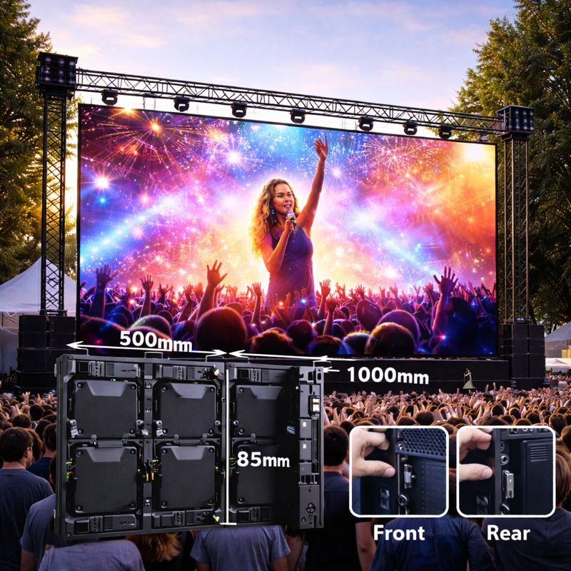High-Brightness Weatherproof Ultra-Wide-View Low-Latency High-Refresh Color-Accurate Modular Outdoor P3.91 Full-Color LED Display System