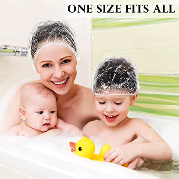 Premium Large Waterproof Plastic Bath Caps for Hair Protection