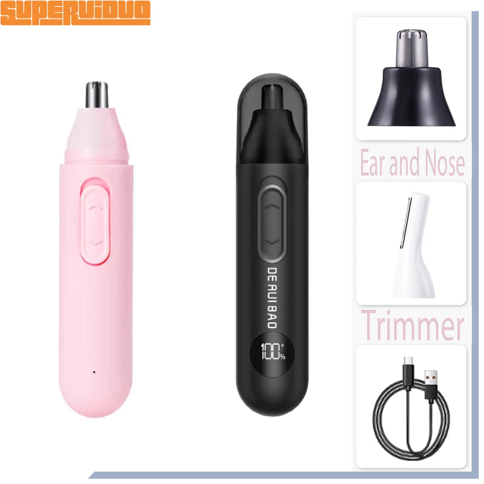 8000 Rpm High-Speed Silent Operation Nose Hair Trimmer