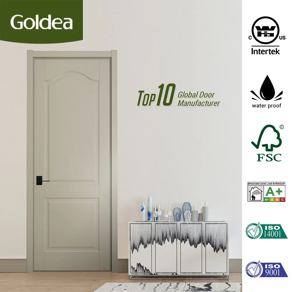 Goldea 39 Years Factory Wholesale Price Modern Design Basic Customization MDF Bedroom Bathroom Relief Hotel Interior PVC Wooden Door