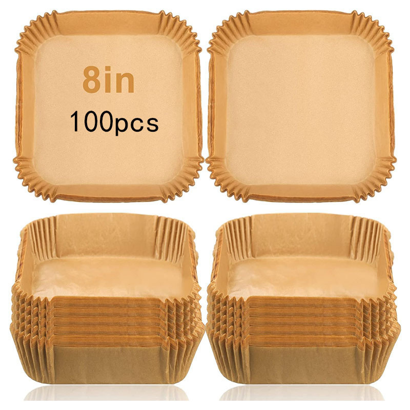 Non-Stick Greaseproof Parchment Paper Liners, Round and Square for Air Fryers and Ovens
