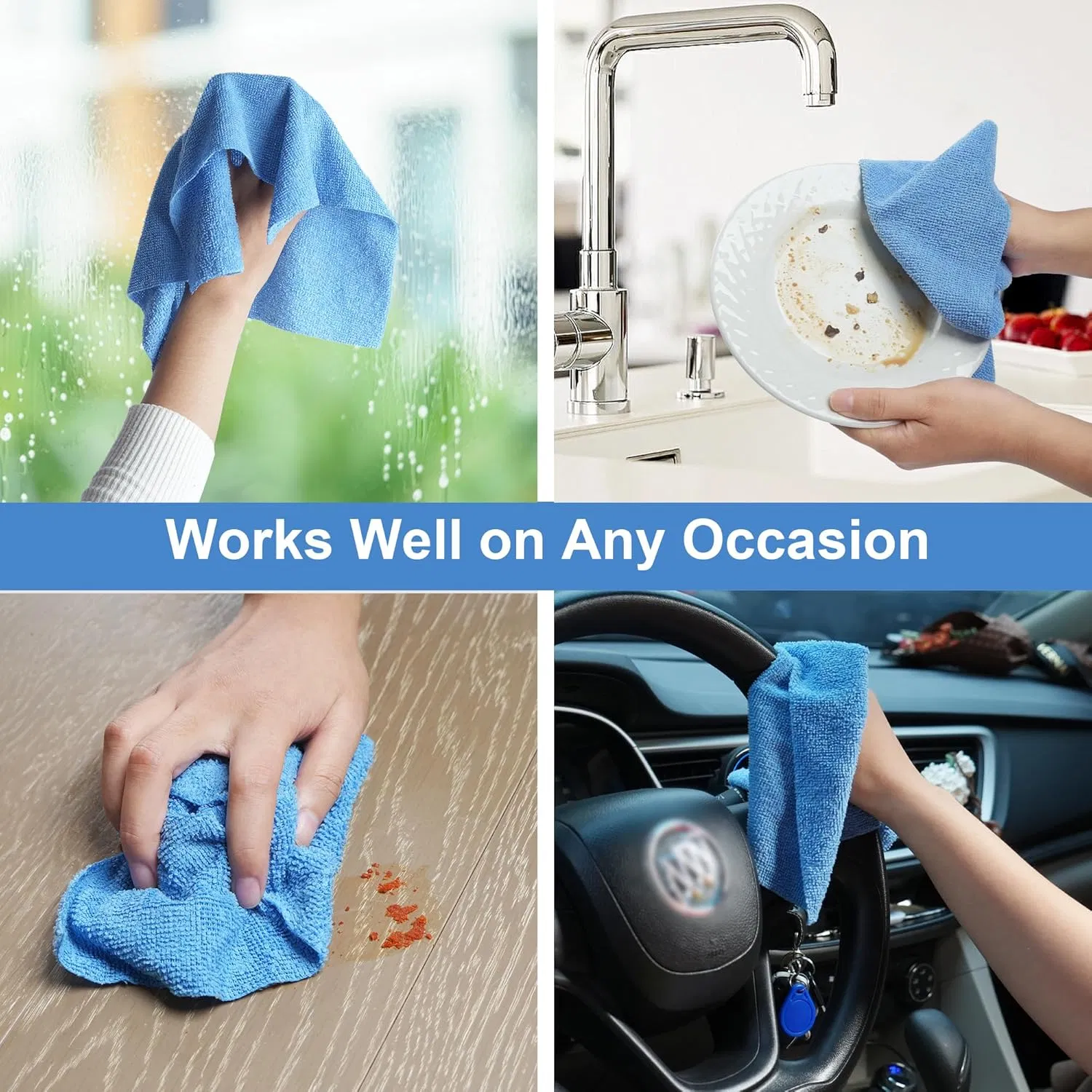 Microfiber Towels Customized 50PCS/Roll Microfiber Cleaning Cloth Microfiber Towels Reusable Washable Disposable Rag