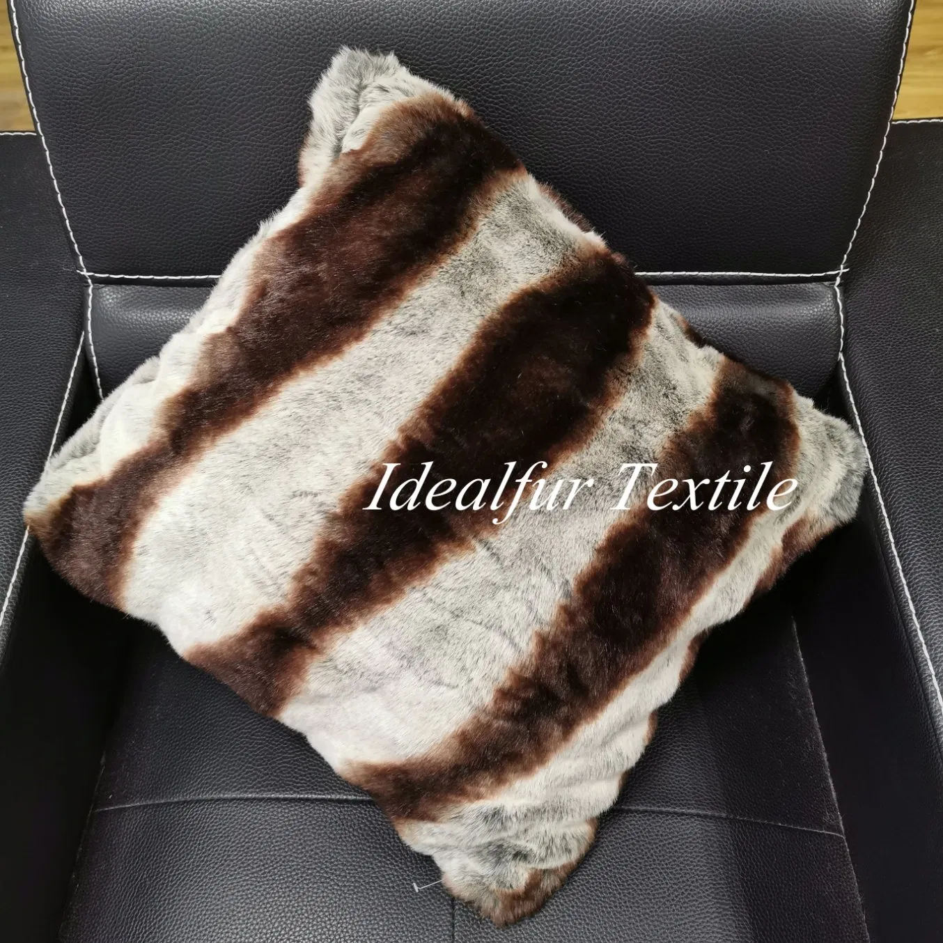 Plush Rabbit Fur Floor Cushion for Stylish Home Interiors