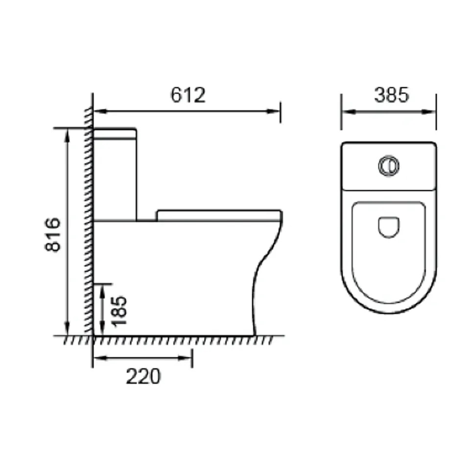 Ortonbath Fully Back to Wall Europe Dual Flush Toilet, Bathrooms Comfort Height Soft-Close Back to Wall Ceramica Toilet Bowl