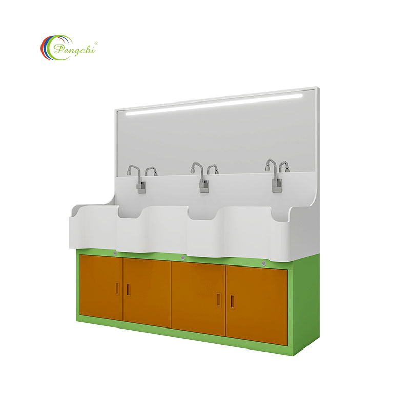 Anti-Splash Design Operating Room Medical Handwashing Sink, Wide Countertop, Brushed Stainless Steel