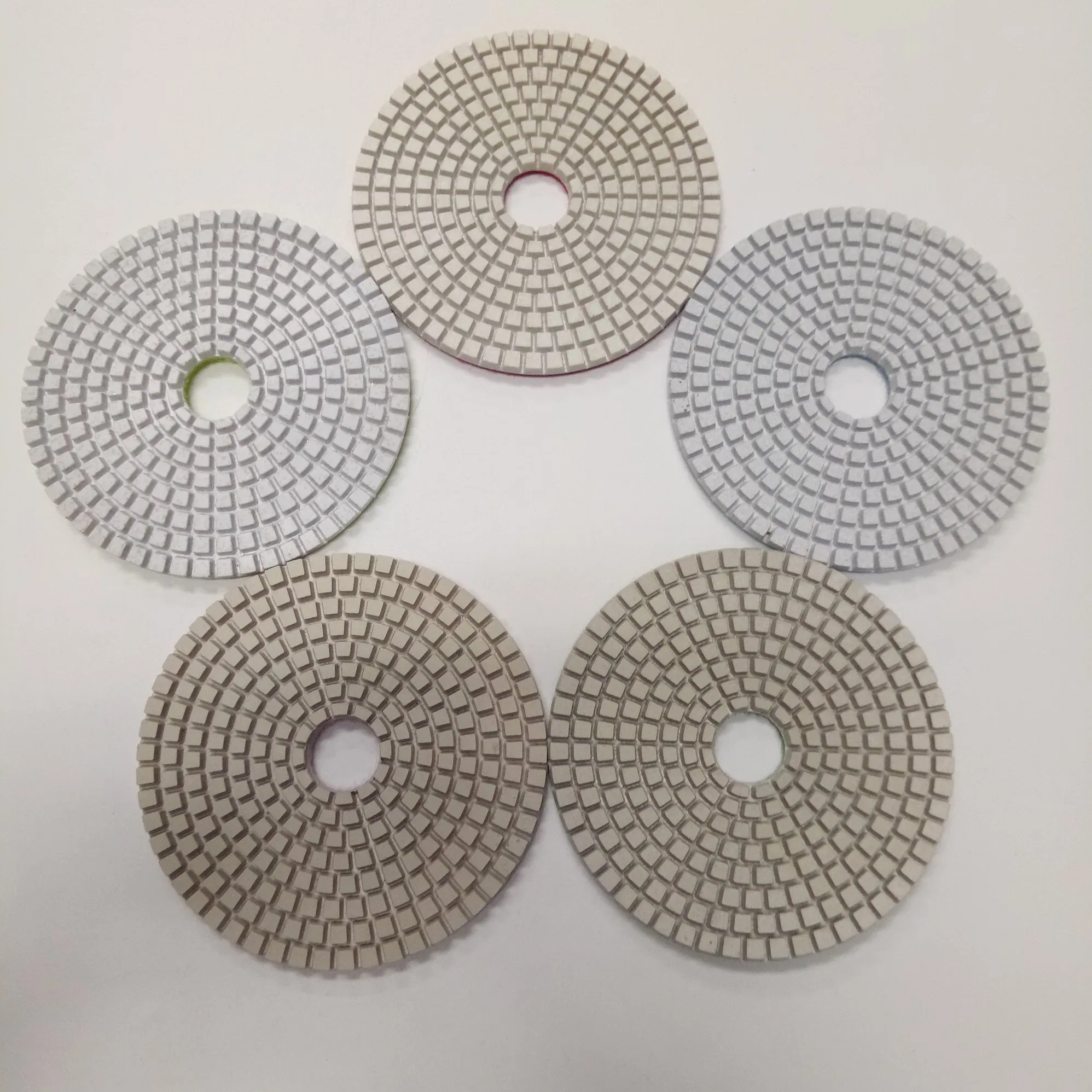 5 Steps Wet and Dry White Flexible Resin Diamond Floor Polishing Pads for Granite Marble