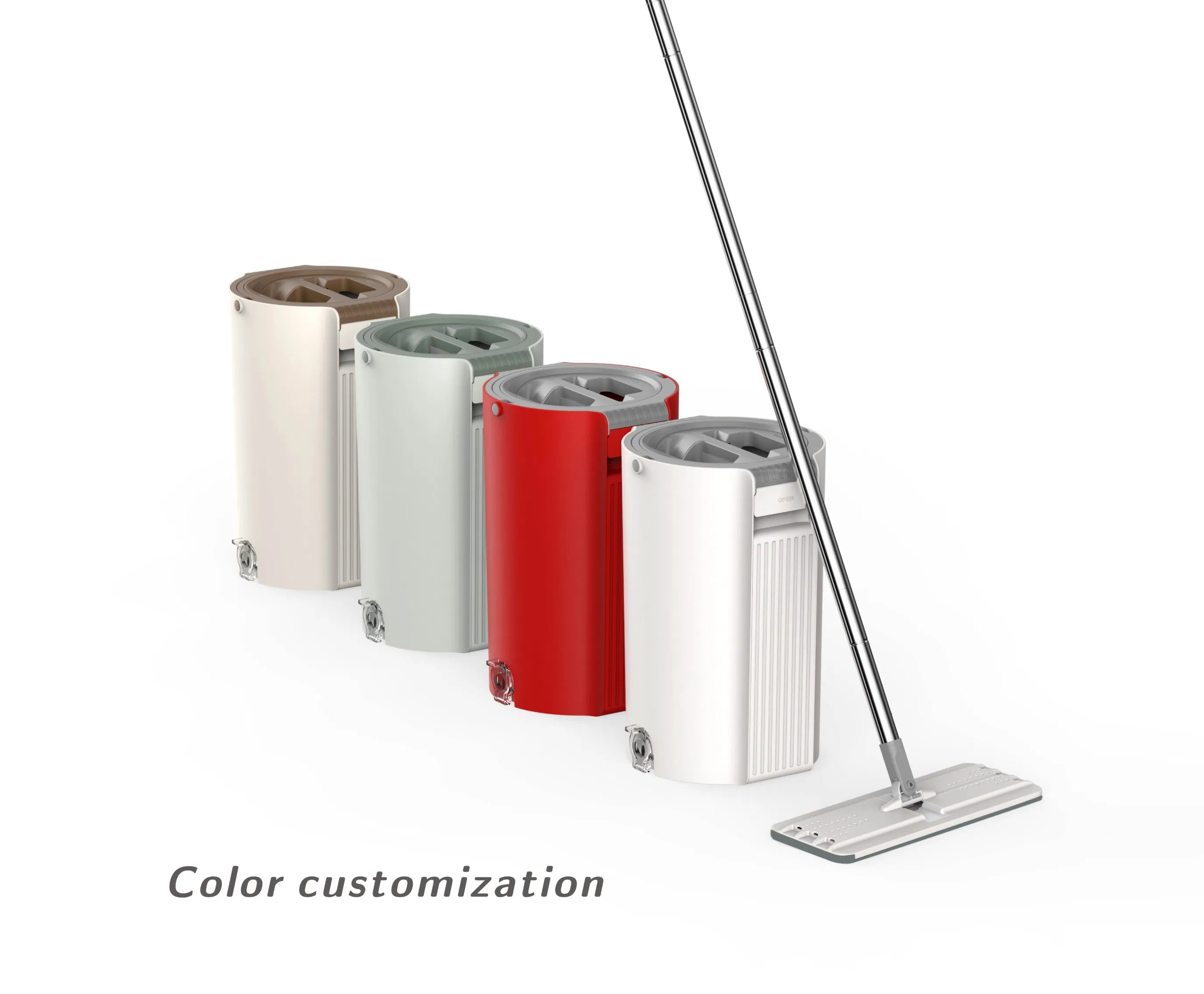 Microfiber Flat Squeeze Cleaning Mop with Bucket for All Floors for Supermarket