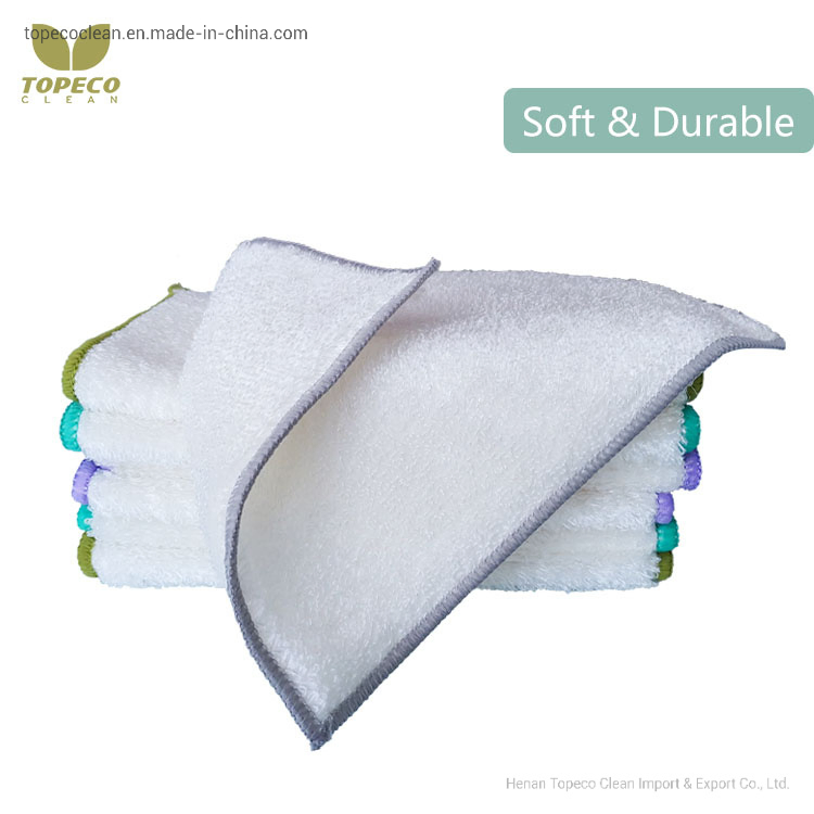 Topeco Multi-Color Oil Removal Bamboo Fiber Dish Towel for Kitchen Cleaning Wholesale Low Price