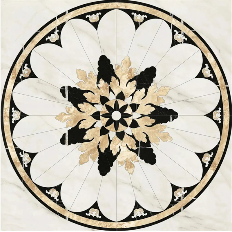 Мраморный медальон водной резки круглой формы