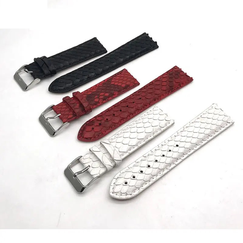 18mm 20mm 22mm Calfskin Genuine Stingray Python Leather Watch Band Strap