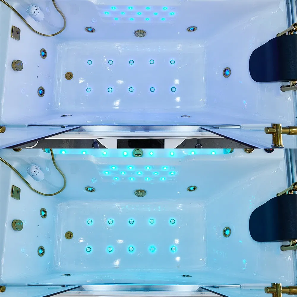 Blue Glass Door Acrylic Steam Room 2 Person Steam Shower