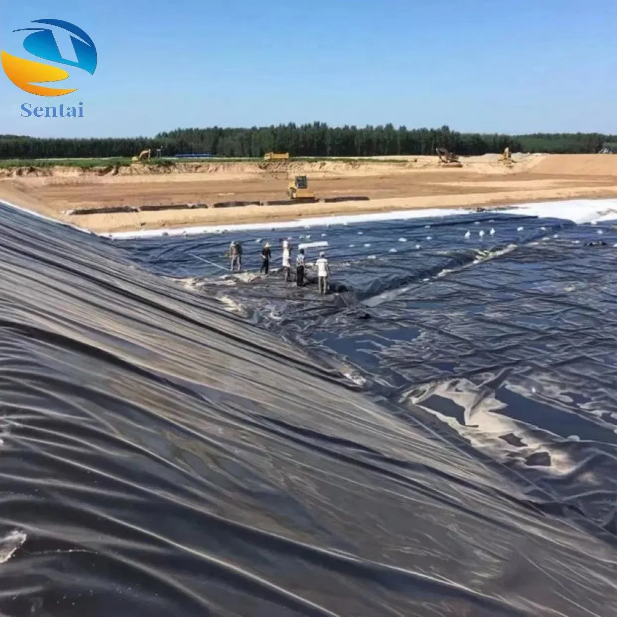 1.5mm 2mm 3mm Black HDPE Geomembrane Hazardous Waste Landfill Heap Leaching Pool Tailings Dam Regulating Pool Anti-Seepage Geomembrane