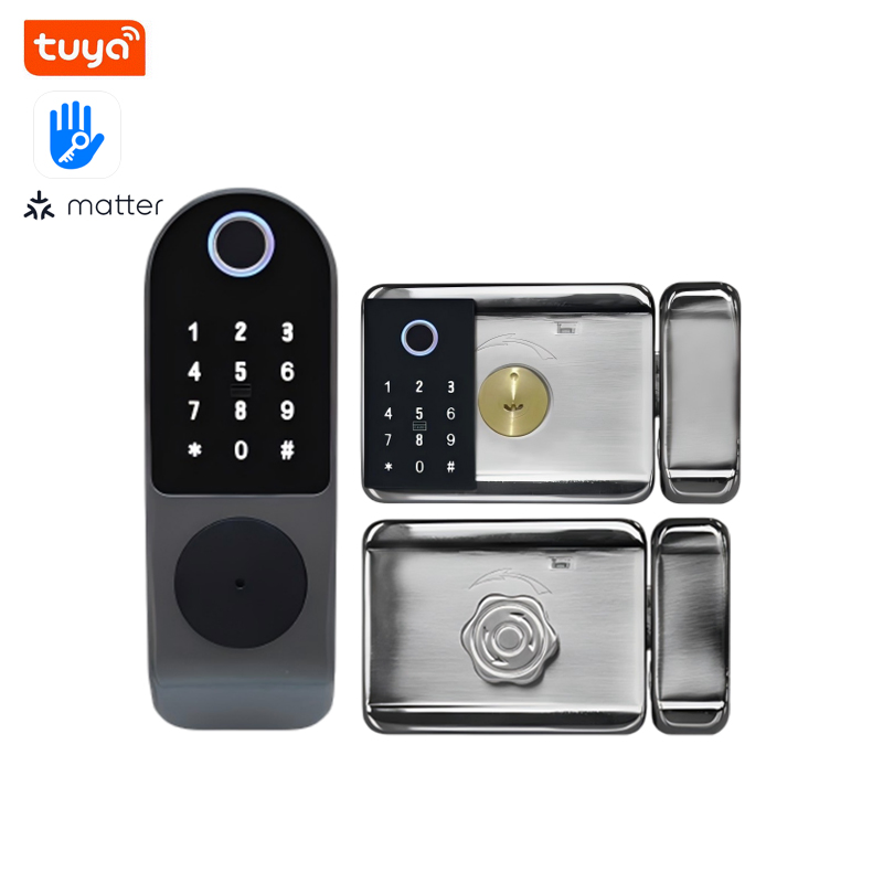Apartment Bullhead Intelligent Lock Fingerprint Password Access Control Aluminium Alloy Design Waterproof APP Cloud Compatible