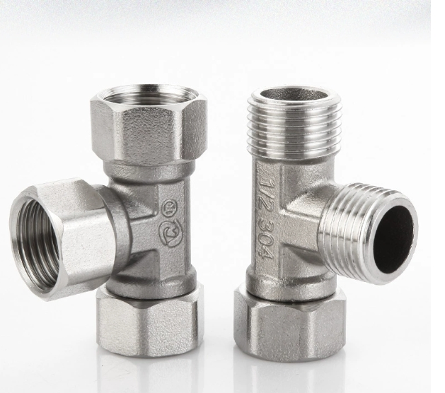 Cross Tee Swivel Hydraulic Tube Crimp Fittings Tee Stainless Steel Fittings/Nipple