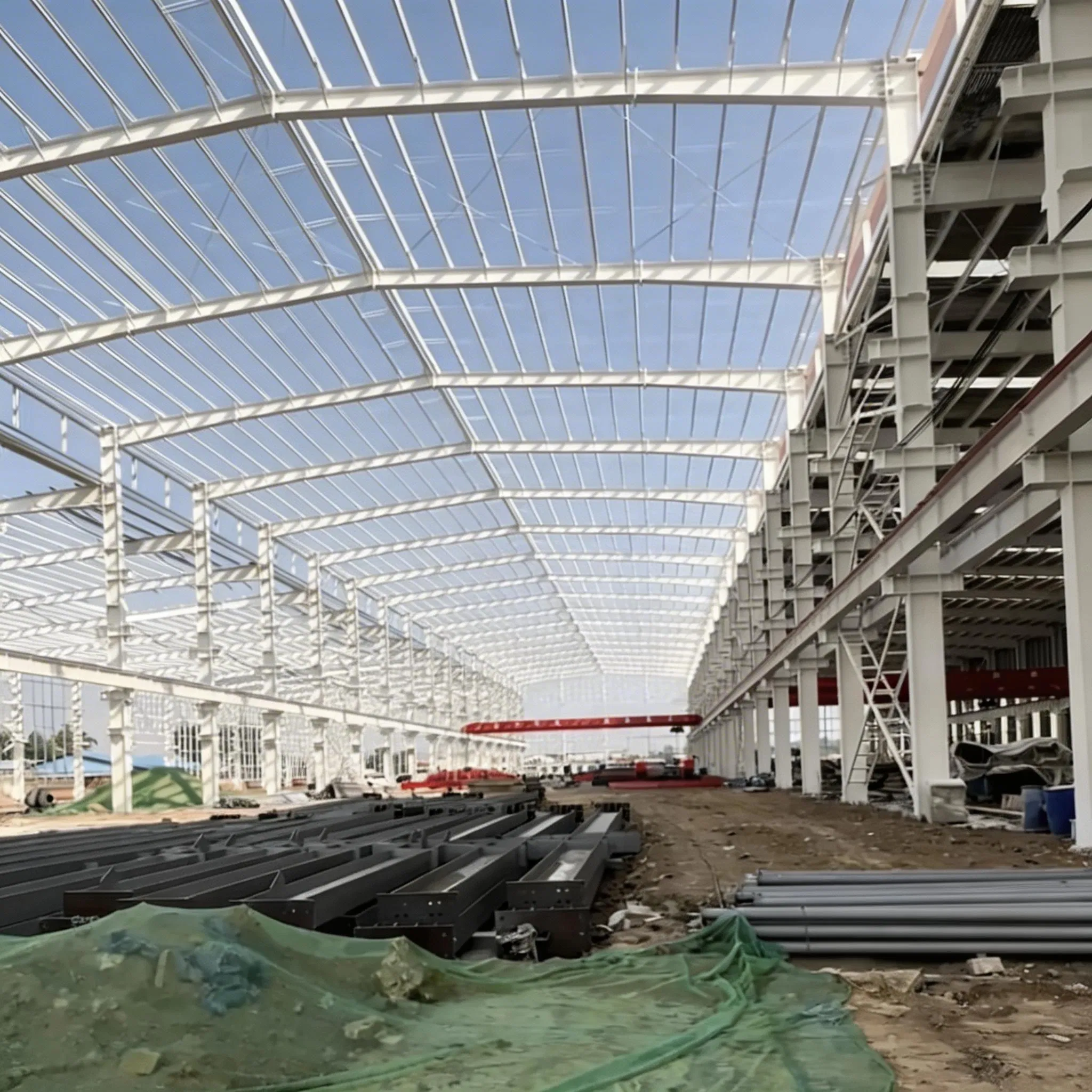 China Low Cost Prefab Light Steel Structure Nave Industrial Metal Prefabricated Structural Building Materials Workshop Warehouse