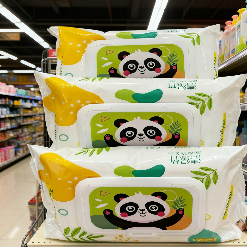 Soft Cotton Baby Hand and Mouth Wet Wipes Free Alochol Thick Spunlance Non-Waven Wet Tissues