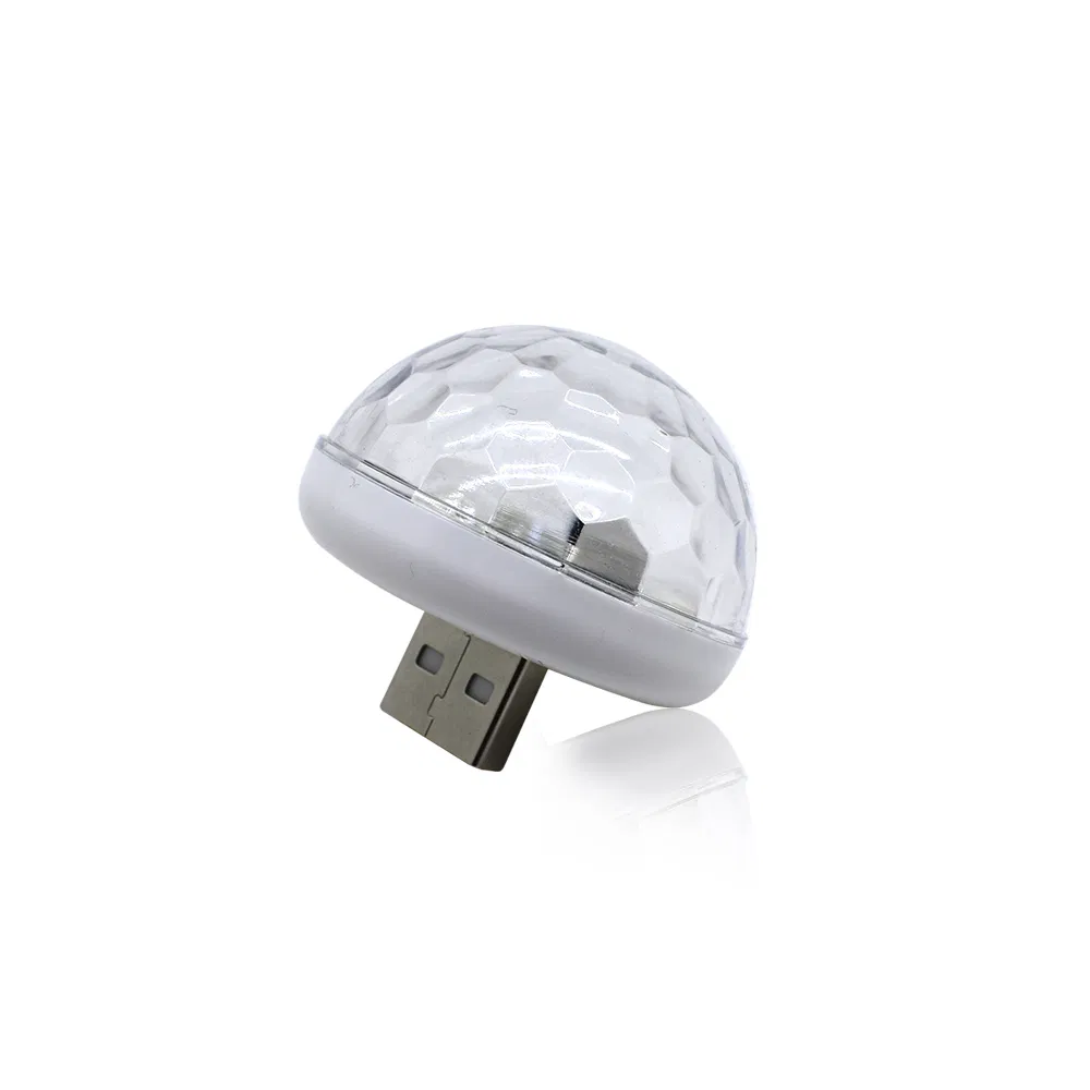 USB светодиодная диско-шар лампа для авто и дома