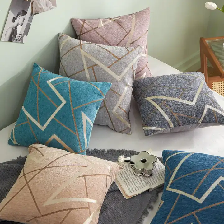 Xinlan Decorative Throw Pillows Covers Velvet Gradient Series Corduroy Check Square Pillow Case, Cushion Cover