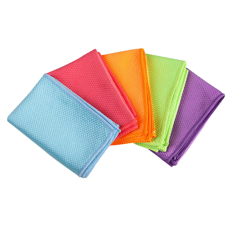 Lint Streak Free Fish Scale Rag Wipe Glass Window Car Mirror Glasses Polishing Cleaning Cloth Microfiber Kitchen Dish Towel