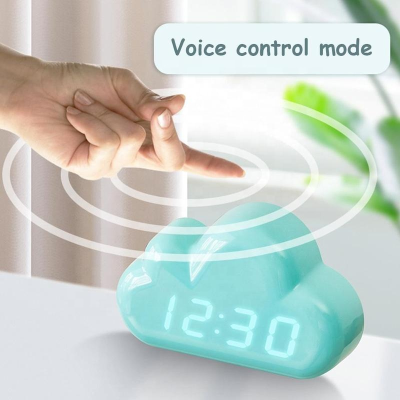 Cloud Alarm Clock Kids Light LED Table Voice Control Wake Powered up