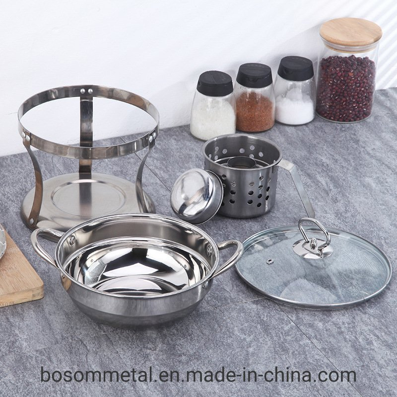 Japanese-Style Suki Pot, Solid Alcohol Stove Small Chafing Pot Buffet Dishes